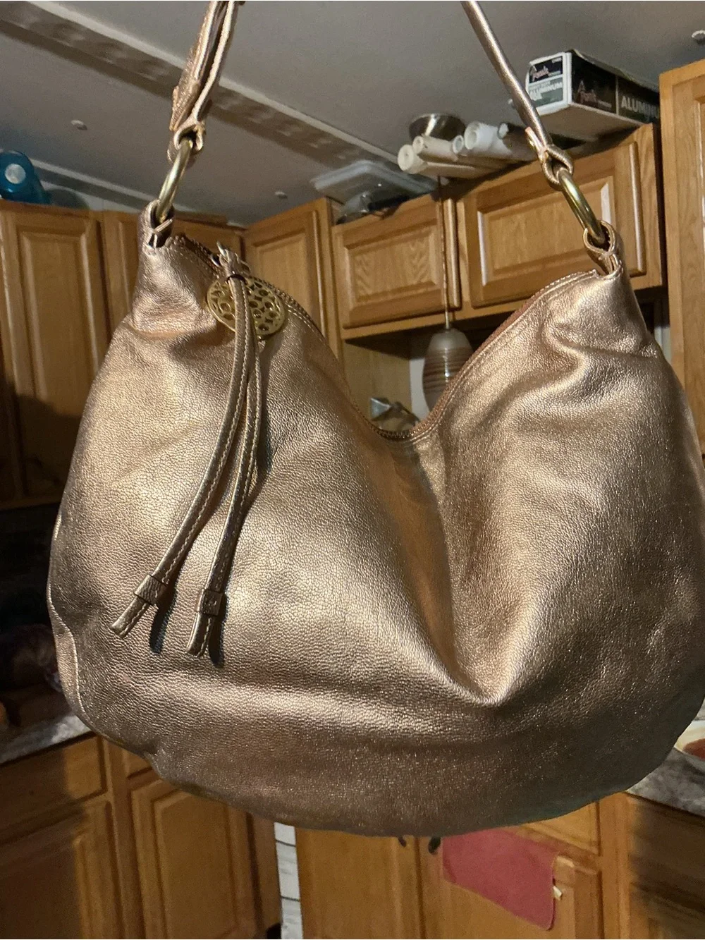 Coach Metallic Bronze Hobo Bag with COA